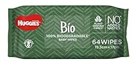 HUGGIES Biodegradeable Baby Wipes, 256 Wipes (4 x 64 packs)