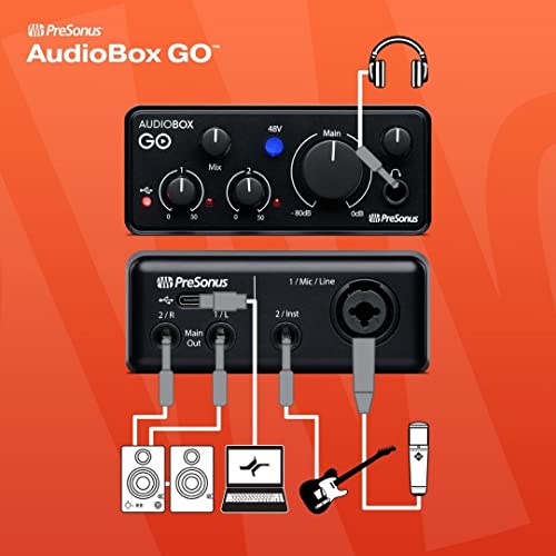 Presonus Audiobox Go | Usb-C Audio Interface For Music Production With Studio One Daw Recording Software, Music Tutorials, Sound Samples And Virtual Instruments #TOP2