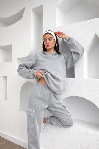 Image of KOTTY Women's Fleece Tracksuit | Comfortable Winter Coordset with Joggers & Hoodie | Soft Workout Wear for Walking, Trekking & Gym