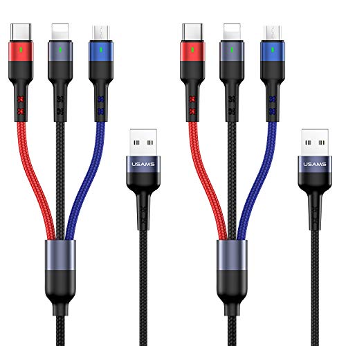 Multi Charger Cable-USAMS Nylon Braided (4FT) USB Charging Cable Adapter with USB Type
