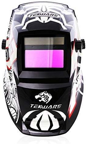 Tekware Welding Helmet Solar Power Auto Darkening Hood Welder Mask Breathable Grinding Helmets with Adjustable Shade Range (Spider-Black)