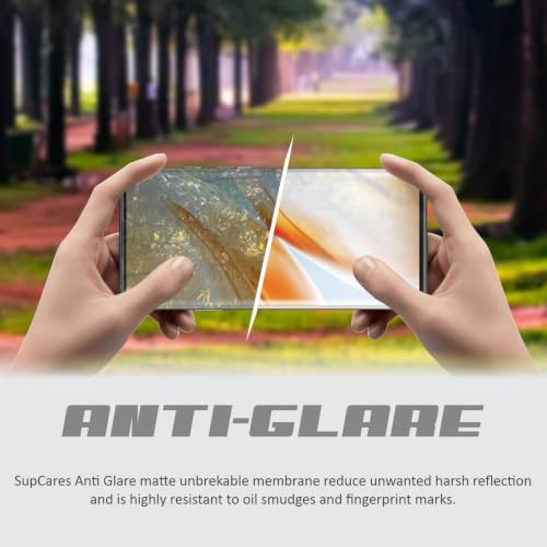 Image of SupCares TPU Anti Glare Matte Unbreakable Membrane Screen Protector for OnePlus 8 (6.55 Inch) With Easy Self Installation Kit | Fingerprint Working | Edge to Edge Coverage
