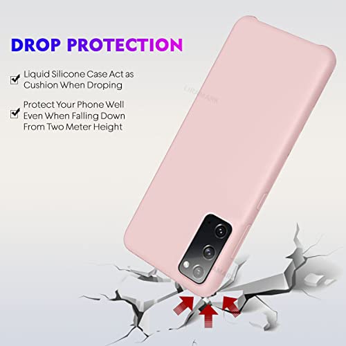 Image of LIRAMARK Liquid Silicone Soft Back Cover Case for Samsung Galaxy Note 20 (Pink)