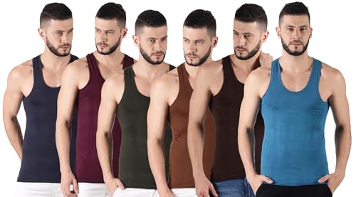 Image of Dollar Lehar Men Combed Cotton Round Neck Vest -Colour May Vary