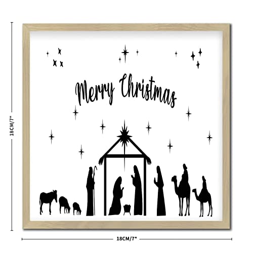 Letrero de madera para el hogar Merry Christmas cartel enmarcado retro 3