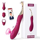 SVAKOM 3 in 1 Vibrator Dildo mit App Fernbedienung für G Punkt Klitoris, Vibratorensets für Frauen, Sex Spielzeug für die Frau und Paare, Hochfrequenz Silikon Vibratoren mit 3 Vibratorköpfe ersetzbar