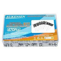 AUKENIEN 24 Wert 670 Stück Elkos Kondensator Sortiment Elektrolytkondensator Set von 0,1uF bis 1000uF 10V 16V 25V 50V Elko Kondensatoren Aluminium Capacitor Kit – Ansicht 5