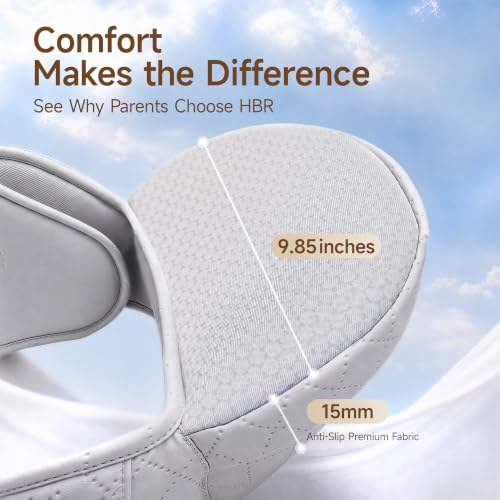 Image of HBR Baby Carrier with Hip Seat, Non-Slip Seat, Air-Padded Shoulder Straps for Less Pressure, 6-in-1 Ergonomic Infant Carrier, Front-Facing, Hands-Free, Up to 45 lbs, 47 in, AirMesh Silver Mist White