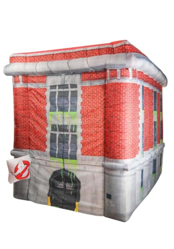 Fun Costumes Ghostbusters Inflatable Firehouse Halloween Decoration - Giant 9-Foot Haunted Firehouse with LED Lights for Outdoor Yard Displays - Officially Licensed