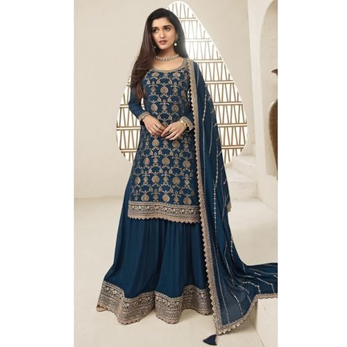 Image of Women's Wear Ready To Wear Designer Salwar Kameez Suits Indian Pakistani Beautiful Plazzo Pant Dress