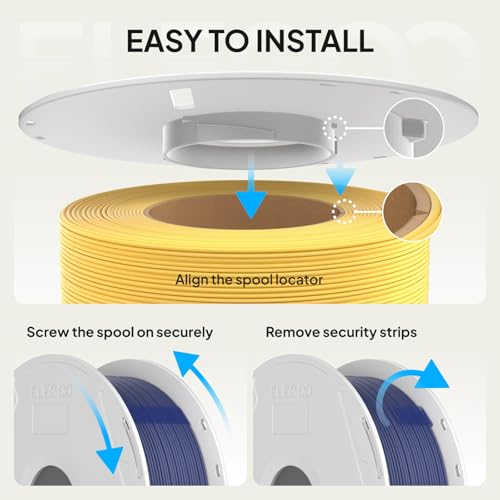 Image of ELEGOO Matte PLA Refill Filament Bundle 1.75mm 4KG, 3D Printer Filament No Spool 3D Printing PLA for Reusable Spool Refilling Sunshine Yellow /Ice Blue /Sakura Pink /Lavender Purple