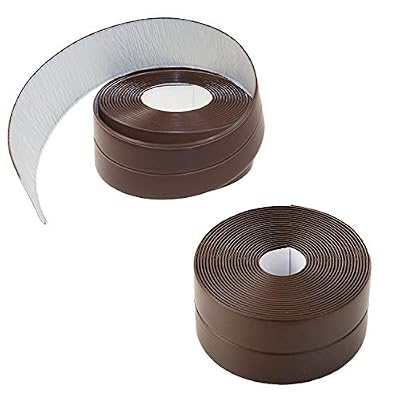 Gizhome 2 Pack Caulk Strip PE Self Adhesive Tape for Bathtub Bathroom Shower Toilet Kitchen and Wall Sealing 1-1/2" x 11'- Brown