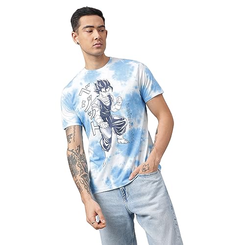 Image of Free Authority Official Dragon Ball Z: Son Goku Anime Graphic Print Pure Cotton Regular Fit Tshirt for Men