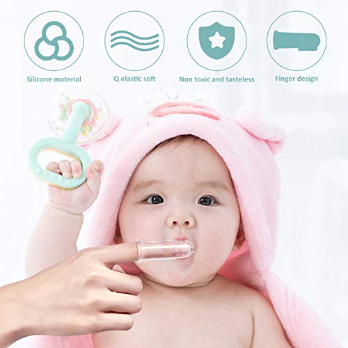 EXCEART 3 peças de escova de dentes de bebê com estojo, escova de dentes de silicone para crianças d