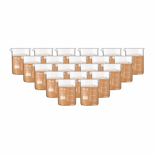 Image of VVS Borosilicate Glass Beaker 50ml pack of 20 of For School College, Lab Laboratry and professional use