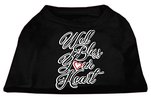 Mirage Pet Products 51-172 SMBK Well Bless Your Heart Screen Print Black Dog Shirt, Small