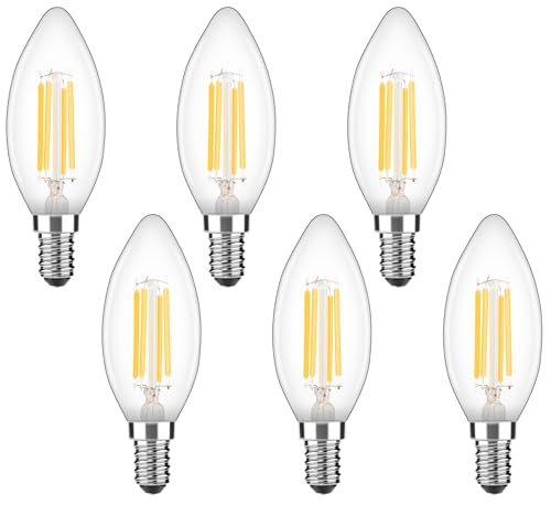 OUKAJO E14 LED Light Bulb, Dimmable 4W, Warm White