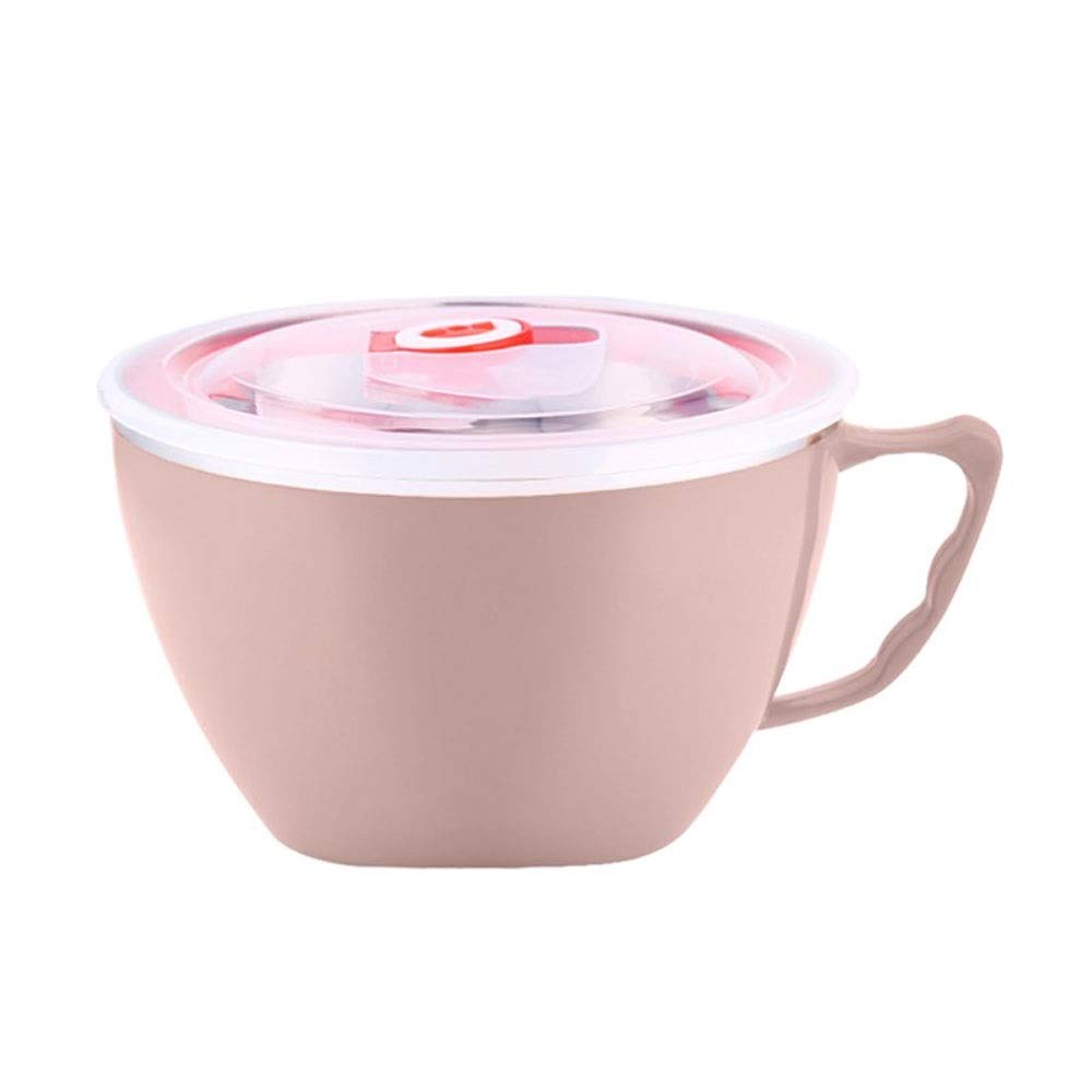 Portapranzo in Acciaio Inox con Ciotola per Noodles istantanei, Coperchio con Manico e a Prova di perdite.