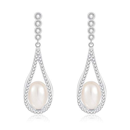 Preisvergleich Produktbild Ohrringe 925 Silber Ohrringe Natürliche Süßwasserperlen Ohrringe Temperament Laterne Ohrringe