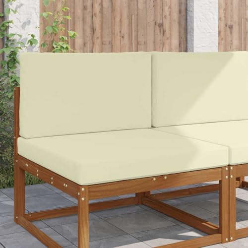 Lumanois Coussin de canapé d'extérieur 2 pcs Crème Polyester Coussins de chaises & canapés Crème,900831