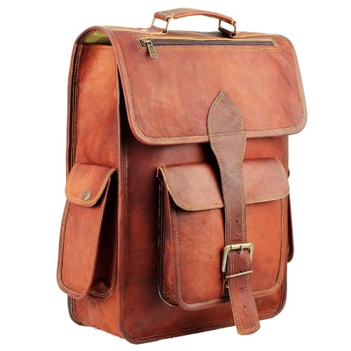 HULSH Rucksack aus echtem Leder, 40,6 cm (16 Zoll) für Damen und Herren, Leder-Rucksack...