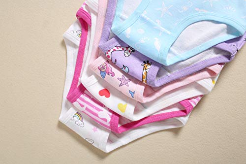 Slenily Girls Soft Cotton Underwear Breathable Mermaid Panty Briefs Toddler Unicorn Undies(Pack Of 6) Size 5 #TOP4