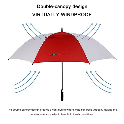 Image of G4Free 47 /54 /62 /68 Inch Automatic Open Golf Umbrella Oversize Extra Large Double Canopy Vented Windproof Waterproof Stick Umbrellas