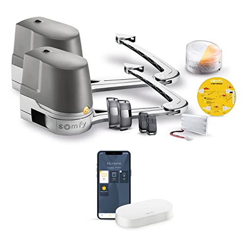 Somfy 1245956 - Motorisation Evolvia Star connecté à bras pour portail battant, Moteur portail compatible avec Alexa, Google Home et TaHoma, Ouverture rapide...