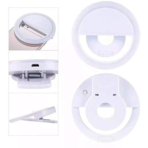 Luz de Selfie Ring Light Anel Led Flash Celular Tablet Smartphone Recarregável Branco