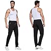 ZOXOZ Mens Tracksuit Bottoms Open Hem Trousers Mens Joggers Slim Fit Cotton Jogging Bottoms Elasticated Waist Zip Pockets Black XXL #4