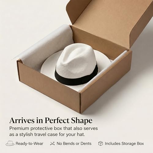 Image of Gamboa Original Panama Hat for Men and Women Fedora Straw Summer Beach Sun Hat Protection UV UPF50+