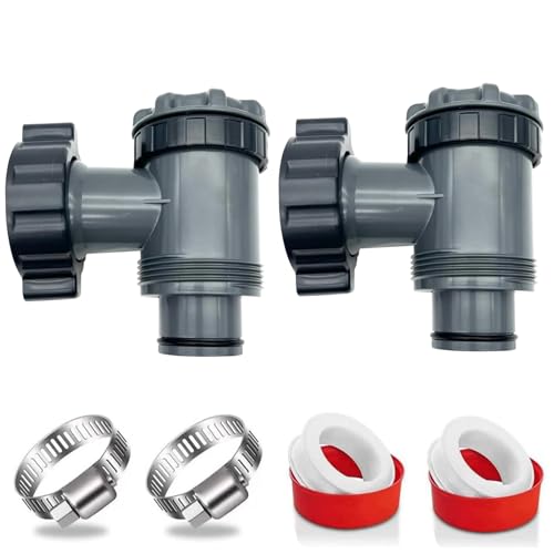 Vanne de Entrée/Sortie pour Coleman, Intex, Bestway, Pompe de Filtre de Piscine Hors Sol, Adaptateurs 38mm Tuyau Piscine, Raccord pour Tuyau Piscine,...