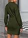 Saodimallsu Womens Long Sleeve Mini Sweater Dress Mock Neck Fall Dressy Casual Knit Bodycon Dresses with Belt Army Green