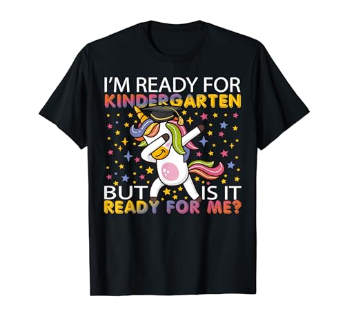 Sono pronto per il divertimento di Kindergarten Unicorn Back to School Maglietta