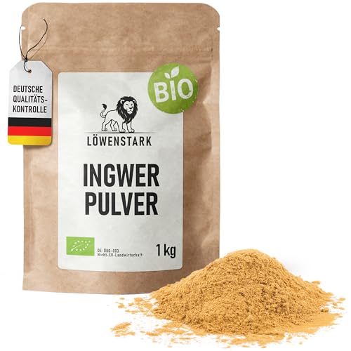 BIO-Ingwer gemahlen 1 kg I Fein gemahlenes Bio Ingwerpulver mit fruchtig-scharfem Aroma I Bio Ingwer Pulver ideal für süße sowie herzhafte Gerichte & Ingwertee