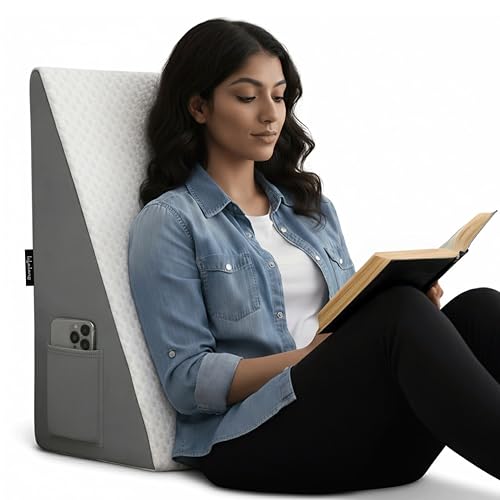 Image of Lifelong Orthopedic Memory Foam Wedge Pillow for Sleeping, Sitting & Acid Reflux Relief | High Resilience Foam | Leg Elevator, Back Support & Pain Relief Pillow for Comfortable Rest (LLWP09)