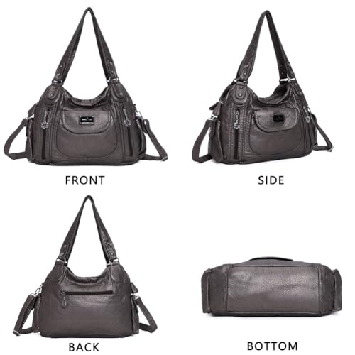 Image of Angel Kiss Purses for Women, Large Shoulder Bag Hobo Tote Purse Mutipocket Faux Leather Satchel Hobo Purse