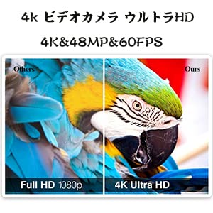 Amazon | ビデオカメラ 4K YouTubeカメラHDMI出力 WIFI機能外付け