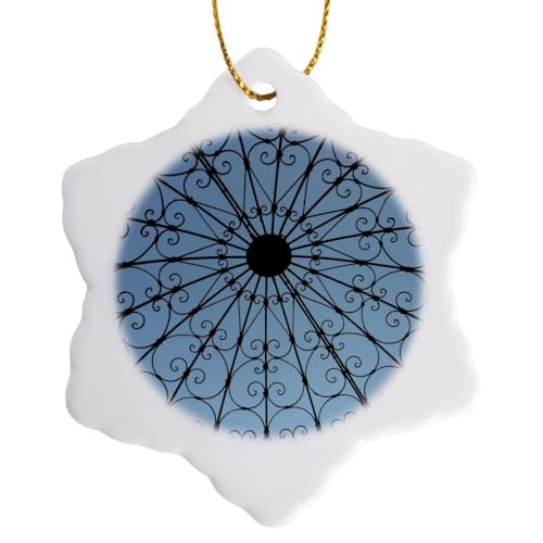 3 inch Snowflake Porcelain Ornament - Ringling Gazebo Open Gazebo