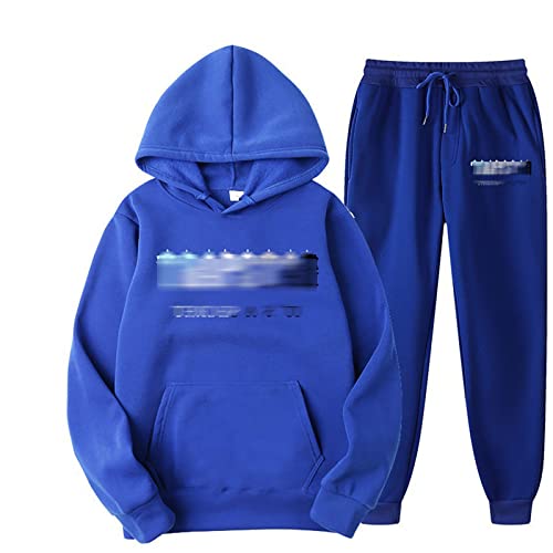 Trap-Star Tracksuits Leisure Jogging Set Letter Printed 2 Piece Hoodie med huva och fickor Sportbyxor Tracksuits (3XL,10)