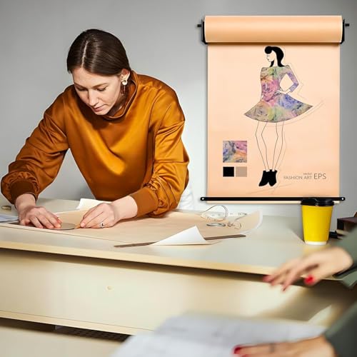 Dozownik rolek papieru kraftowego do montażu na ścianie, wytrzymały dozownik papieru rzeźniczego, do list rzeczy do zrobienia, rysowania DIY, robienia notatek