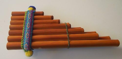 Peruvian Panpipes, Double Row (13 Pipes) Traditional South American Instrument. This medium set of Pipes produces a great haunting sound. The word Zampona is the name given to this type of double row pan pipe by the Incas. It is played by blowing across
