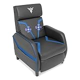 Fullwatt Massage Recliner Chair for Living Room， Racing Style Single Recliner Sofa with Footrest， Padded Seat PU Leather Reclining Chair w/Side Pocket, Ergonomic Home Theater Recliner Seat (Grey)