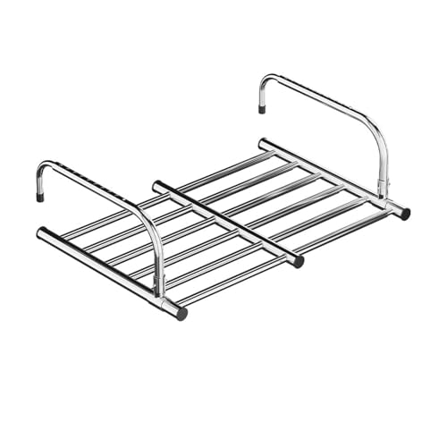 Séchoir à linge pliable à hauteur réglable en acier inoxydable compact balcon