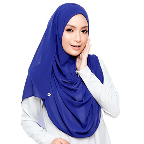 Image of LMVERNA Solid Color Bubble Chiffon Scarf for Women Fashion Soft Hijab Long Scarf Wrap Scarves