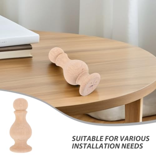 Remates de madera para postes decorativos color caqui con estructura resistente, 2 piezas 3