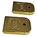 Set of 2 Gold Plated Metal Magazine Base Plates Compatible with Glock 17 19 22 23 26 Gen 1-5, Precision Fit for 9mm .40 .357 Magazines, Durable Steel Construction, Premium Finish