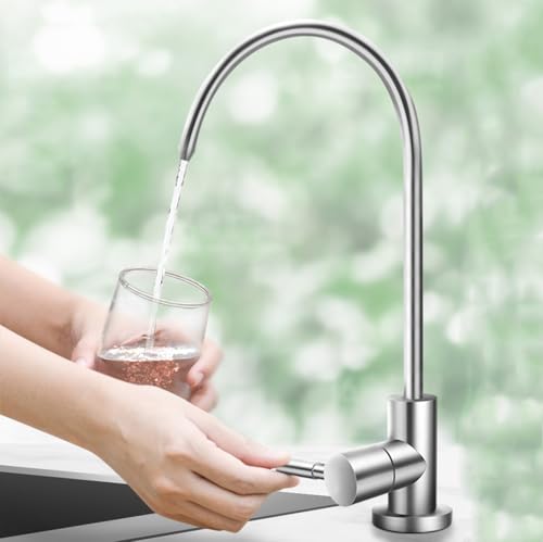 Robinet d'évier cuisine brossé col de cygne pivotant double flux - 6