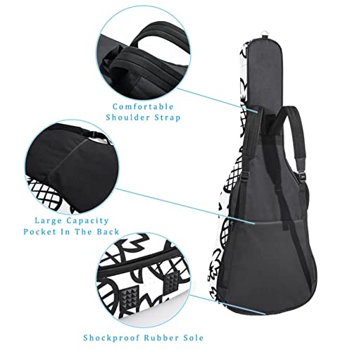 Housse étanche pour guitare acoustique avec double bandoulière et poche Illustration ethnique Djembé, Multicolore 03… - Les Beatles, Paul McCartney, John Lennon, RIngo Starr, George Harrison Housse étanche pour guitare acoustique avec double bandoulière et poche Illustration ethnique Djembé, Multicolore 03… – Image 4