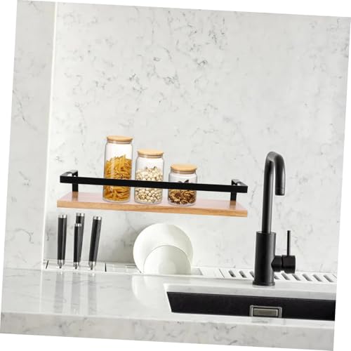 Estantería moderna de pared en madera maciza para baño de diseño 8